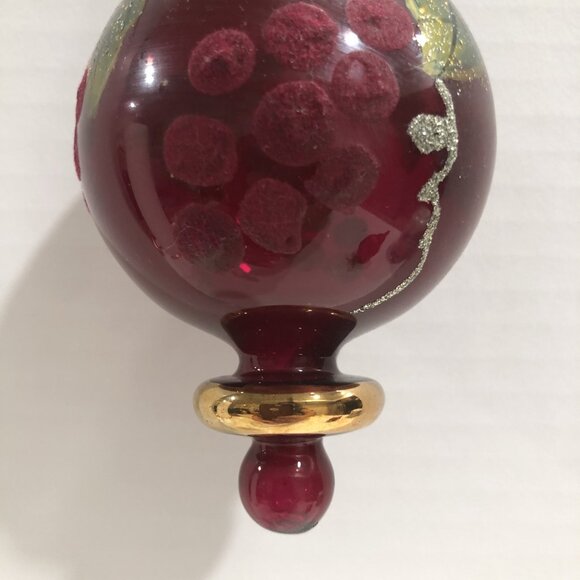 Vintage Blown Glass Christmas Ornament Wine Grape Theme - Picture 6 of 8